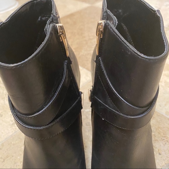 Marc Fisher Leather Booties- Gold Detail & Buckles - Picture 5 of 16